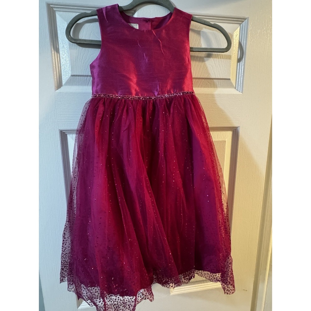 Marmellata Pink Flower Girl Dress Sleeveless Tulle Skirt Bow Sash Girls 6